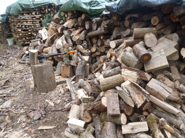 Um diese Holzmassen zu bewältigen eignet sich die Fiskars X25.